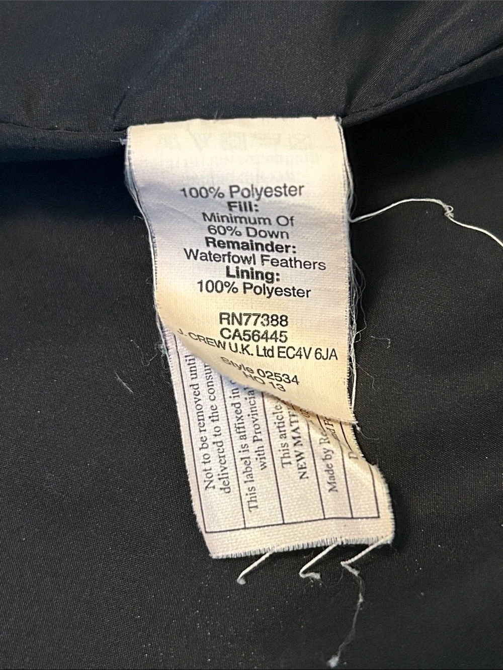 J. Crew Black Quilted Snowcap Puffer Jacket
